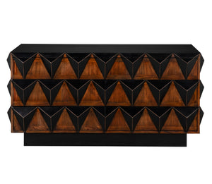 Noir Nigel Chest - Stunning Two-Tone Six-Drawer Storage with Artisan Craftsmanship & Bold Design Elements GCON442HBBR