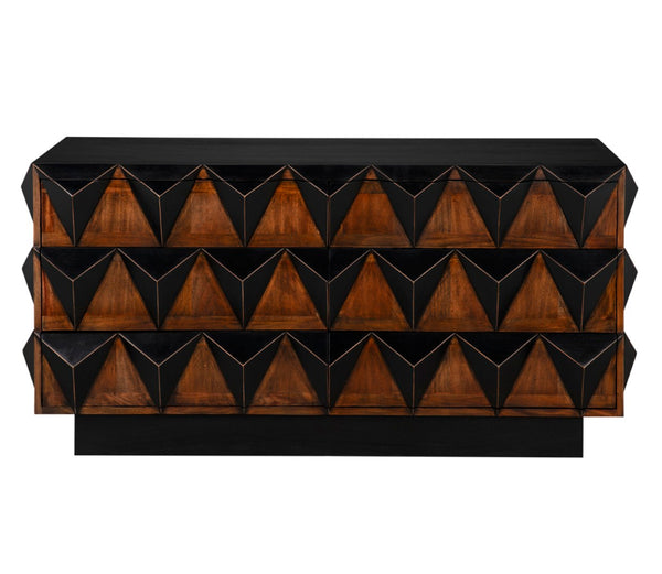 Noir Nigel Chest - Stunning Two-Tone Six-Drawer Storage with Artisan Craftsmanship & Bold Design Elements GCON442HBBR