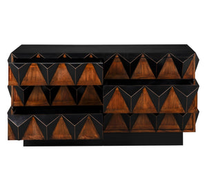 Noir Nigel Chest - Stunning Two-Tone Six-Drawer Storage with Artisan Craftsmanship & Bold Design Elements GCON442HBBR