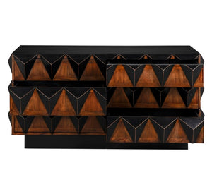 Noir Nigel Chest - Stunning Two-Tone Six-Drawer Storage with Artisan Craftsmanship & Bold Design Elements GCON442HBBR