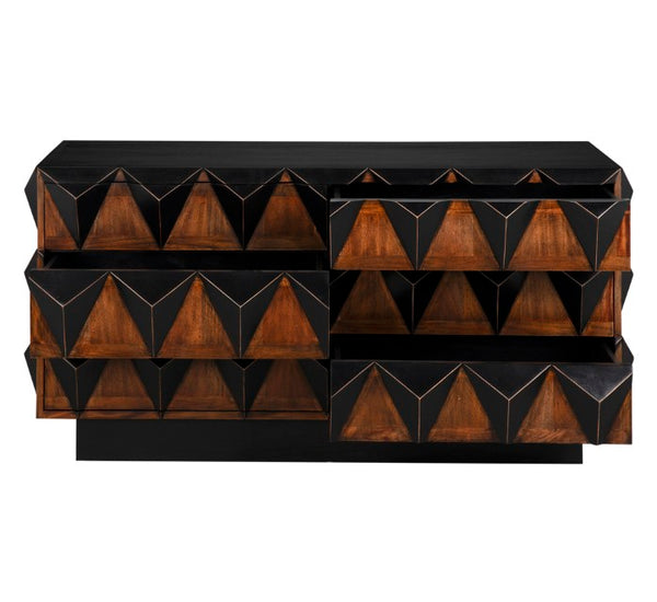 Noir Nigel Chest - Stunning Two-Tone Six-Drawer Storage with Artisan Craftsmanship & Bold Design Elements GCON442HBBR