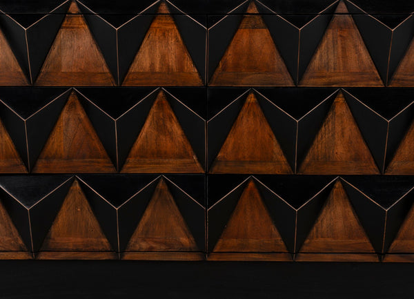 Noir Nigel Chest - Stunning Two-Tone Six-Drawer Storage with Artisan Craftsmanship & Bold Design Elements GCON442HBBR