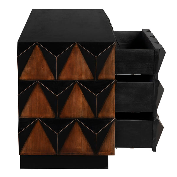 Noir Nigel Chest - Stunning Two-Tone Six-Drawer Storage with Artisan Craftsmanship & Bold Design Elements GCON442HBBR