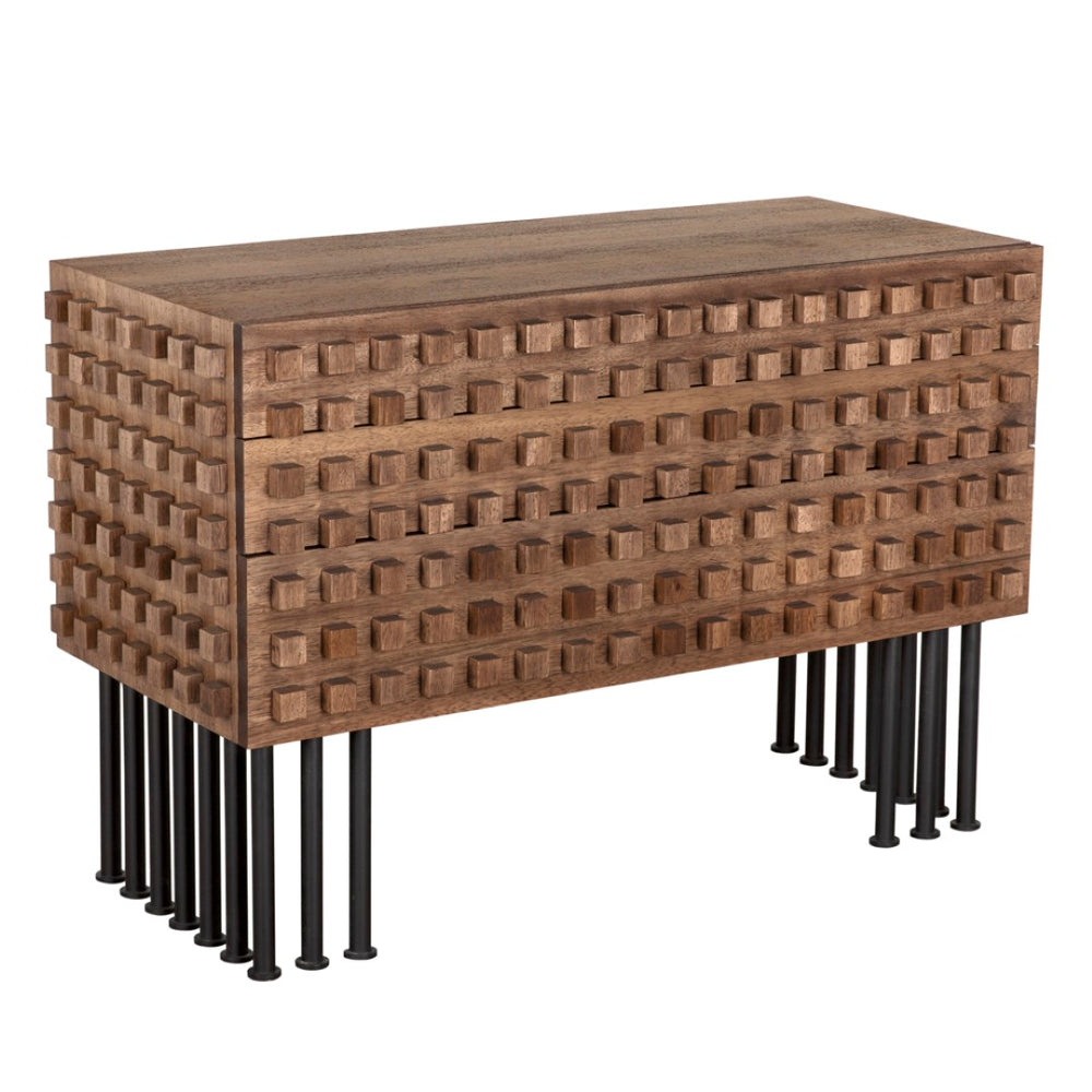 Noir Wolfgang Sideboard - Elegant Walnut & Iron Storage Solution for Modern Living & Dining Spaces GCON450DW