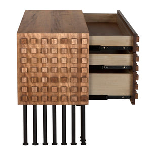 Noir Wolfgang Sideboard - Elegant Walnut & Iron Storage Solution for Modern Living & Dining Spaces GCON450DW