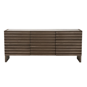 Gauss Credenza Sideboard with Marble Top Fluted Drawers and Sculptural Slab Legs for Dining Room