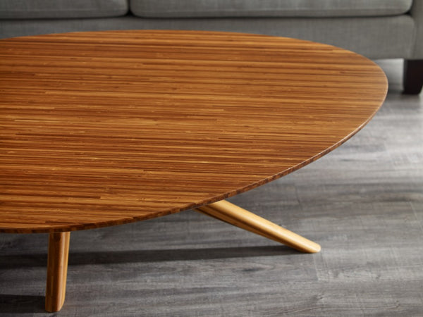 Greenington Rosemary Solid Bamboo Coffee Table Mid-century Scandinavian Style for Modern Living Rooms Amber GCT001AM