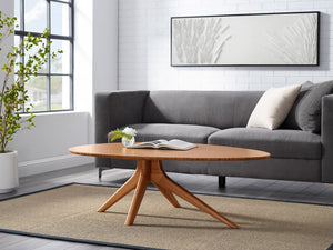 Greenington Rosemary Solid Bamboo Coffee Table Mid-century Scandinavian Style for Modern Living Rooms Amber GCT001AM