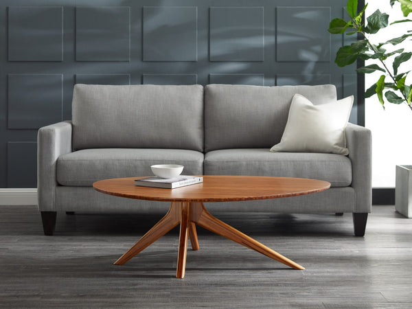 Greenington Rosemary Solid Bamboo Coffee Table Mid-century Scandinavian Style for Modern Living Rooms Amber GCT001AM