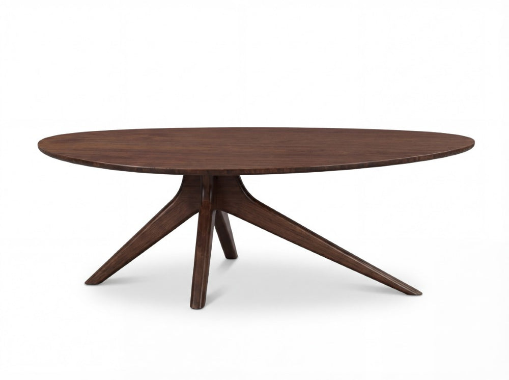 Greenington Rosemary Solid Bamboo Oval Coffee Table Mid-century Sculptural Base for Living Room GCT001BL