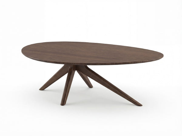 Greenington Rosemary Solid Bamboo Oval Coffee Table Mid-century Sculptural Base for Living Room GCT001BL