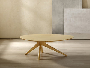 Greenington Rosemary Solid Bamboo Coffee Table Mid-century Scandinavian Style for Modern Living Rooms Wheat GCT001WH