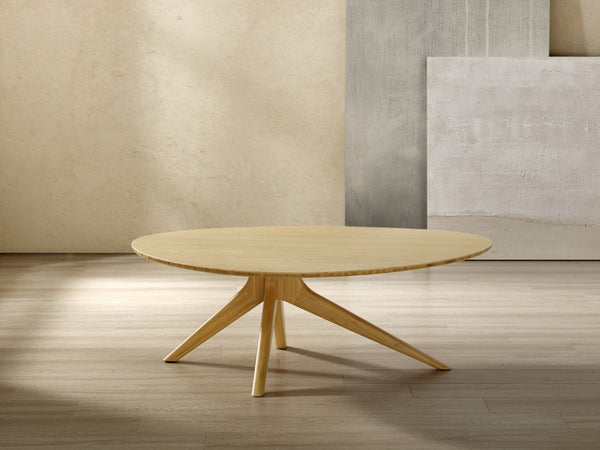 Greenington Rosemary Solid Bamboo Coffee Table Mid-century Scandinavian Style for Modern Living Rooms Wheat GCT001WH