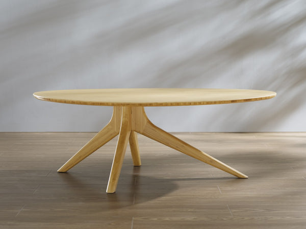 Greenington Rosemary Solid Bamboo Coffee Table Mid-century Scandinavian Style for Modern Living Rooms Wheat GCT001WH