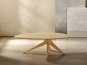 Greenington Rosemary Solid Bamboo Coffee Table Mid-century Scandinavian Style for Modern Living Rooms Wheat GCT001WH