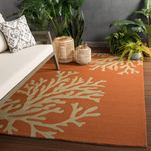 Jaipur Living Jaipur Living Bough Polypropylene Floral Coastal Area Rug for Indoor Outdoor Spaces 3'6" x 5'6" RUG101881