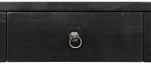 Noir Curba Desk - Elegant Solid Mahogany Craftsmanship with Graceful Curves and Stylish Storage Solutions Hand Rubbed Black GDES111HB