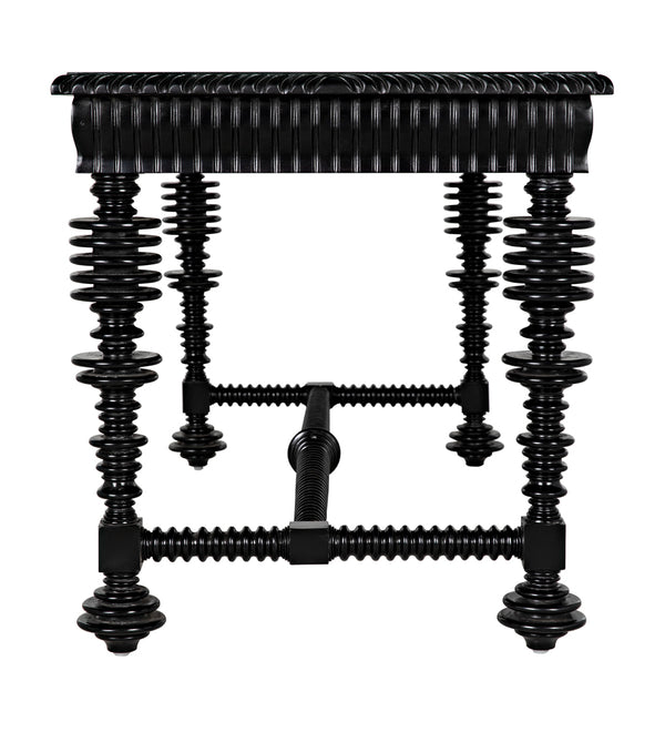 Portuguese Mahogany Writing Desk with Brass Pulls and Carved Detail for Study or Home Office