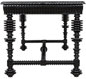 Portuguese Mahogany Writing Desk with Carved Apron Spool Legs and Antique Brass Pull Drawers