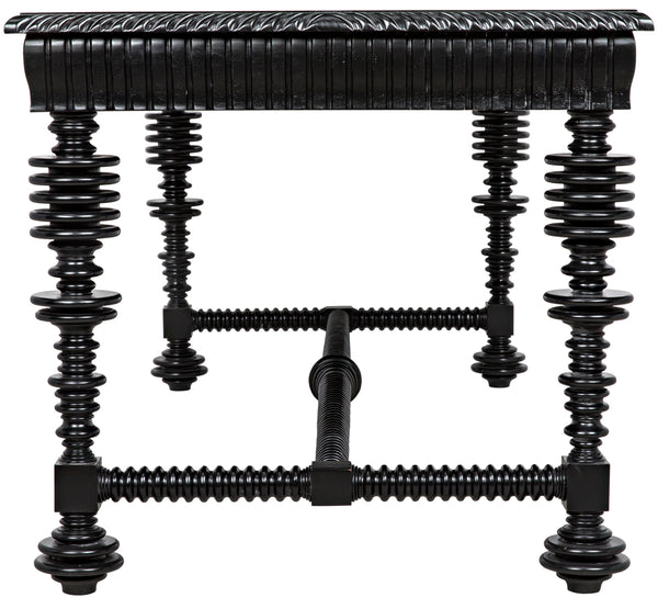 Portuguese Mahogany Writing Desk with Carved Apron Spool Legs and Antique Brass Pull Drawers