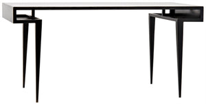 Noir Stiletto Desk - Black Iron Minimalist Design with Sculptural Legs for Modern Workspaces & Interiors GDES153MTB