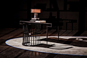 Noir Stiletto Desk - Black Iron Minimalist Design with Sculptural Legs for Modern Workspaces & Interiors GDES153MTB