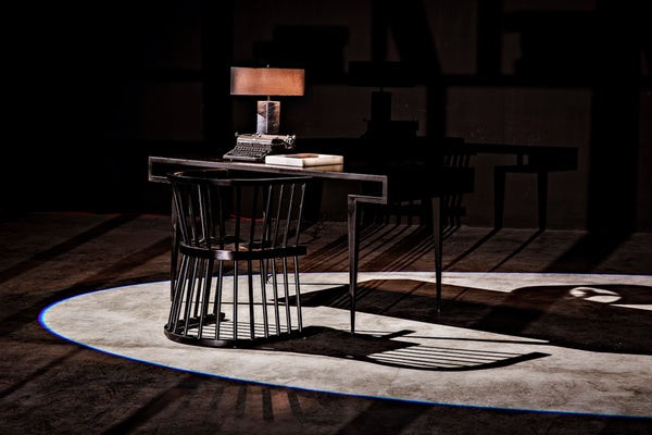 Noir Stiletto Desk - Black Iron Minimalist Design with Sculptural Legs for Modern Workspaces & Interiors GDES153MTB