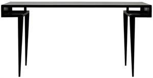 Noir Stiletto Desk - Black Iron Minimalist Design with Sculptural Legs for Modern Workspaces & Interiors GDES153MTB