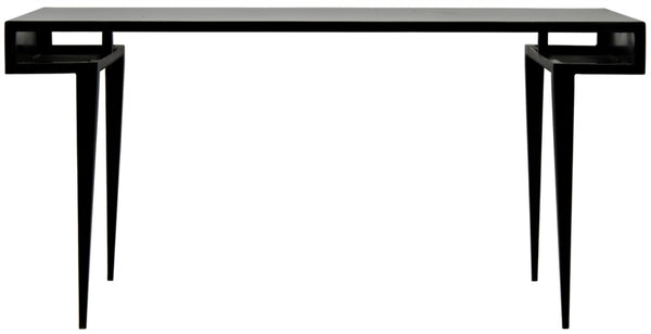 Noir Stiletto Desk - Black Iron Minimalist Design with Sculptural Legs for Modern Workspaces & Interiors GDES153MTB