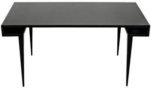 Noir Stiletto Desk - Black Iron Minimalist Design with Sculptural Legs for Modern Workspaces & Interiors GDES153MTB