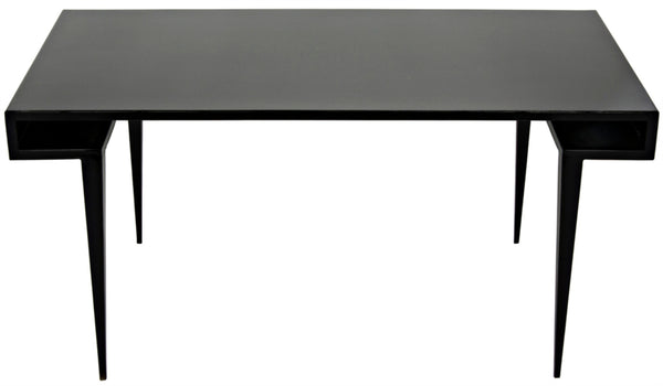 Noir Stiletto Desk - Black Iron Minimalist Design with Sculptural Legs for Modern Workspaces & Interiors GDES153MTB