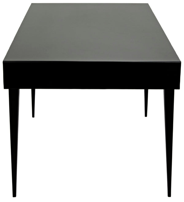 Noir Stiletto Desk - Black Iron Minimalist Design with Sculptural Legs for Modern Workspaces & Interiors GDES153MTB
