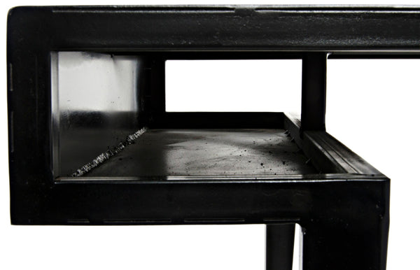 Noir Stiletto Desk - Black Iron Minimalist Design with Sculptural Legs for Modern Workspaces & Interiors GDES153MTB