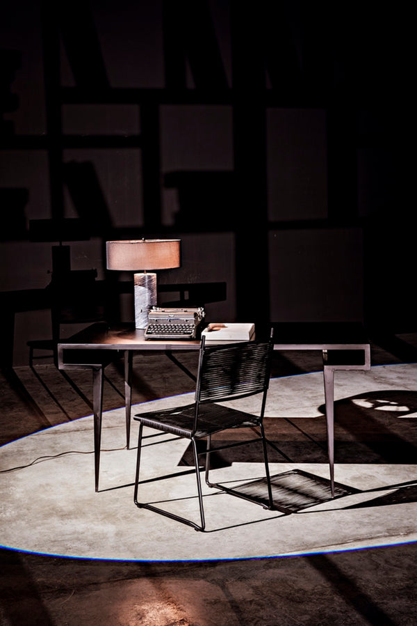 Noir Stiletto Desk - Black Iron Minimalist Design with Sculptural Legs for Modern Workspaces & Interiors GDES153MTB