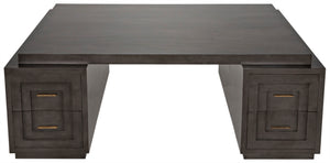 Noir Mentor Desk, Handcrafted Mahogany Workstation with Pale Finish, Spacious Storage & Elegant Design GDES159P