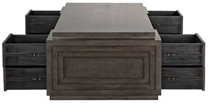 Noir Mentor Desk, Handcrafted Mahogany Workstation with Pale Finish, Spacious Storage & Elegant Design GDES159P