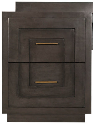 Noir Mentor Desk, Handcrafted Mahogany Workstation with Pale Finish, Spacious Storage & Elegant Design GDES159P