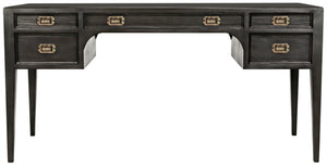 Noir Africa Desk - Elegant Colonial Design with Solid Mahogany, Brass Hardware for Timeless Home Office Style Pale GDES174P