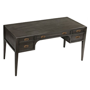 Noir Africa Desk - Elegant Colonial Design with Solid Mahogany, Brass Hardware for Timeless Home Office Style Pale GDES174P