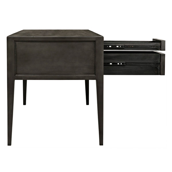 Noir Africa Desk - Elegant Colonial Design with Solid Mahogany, Brass Hardware for Timeless Home Office Style Pale GDES174P