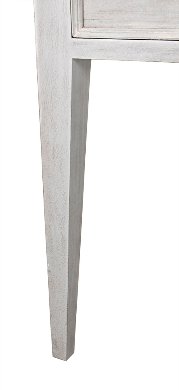 Noir Africa Desk - Elegant Colonial Design with Solid Mahogany, Brass Hardware for Timeless Home Office Style White Wash GDES174WH