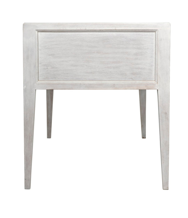 Noir Africa Desk - Elegant Colonial Design with Solid Mahogany, Brass Hardware for Timeless Home Office Style White Wash GDES174WH