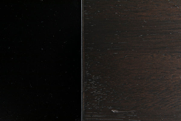 Noir Alvaro Desk: Industrial Black Iron Frame with Warm Ebony Walnut Drawers for Modern Workspaces GDES179MTB