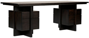 Noir Bridge Desk - Handcrafted Ebony Walnut with Contemporary Design, Spacious Storage & Timeless Style GDES180EB