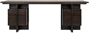 Noir Bridge Desk - Handcrafted Ebony Walnut with Contemporary Design, Spacious Storage & Timeless Style GDES180EB