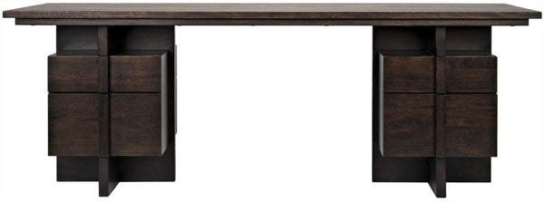 Noir Bridge Desk - Handcrafted Ebony Walnut with Contemporary Design, Spacious Storage & Timeless Style GDES180EB