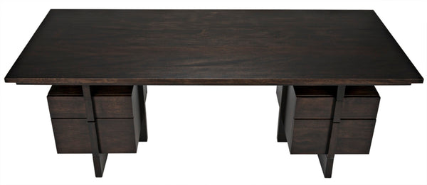 Noir Bridge Desk - Handcrafted Ebony Walnut with Contemporary Design, Spacious Storage & Timeless Style GDES180EB
