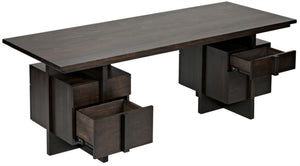 Noir Bridge Desk - Handcrafted Ebony Walnut with Contemporary Design, Spacious Storage & Timeless Style GDES180EB