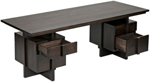 Noir Bridge Desk - Handcrafted Ebony Walnut with Contemporary Design, Spacious Storage & Timeless Style GDES180EB