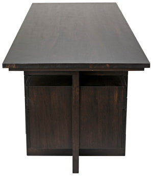 Noir Bridge Desk - Handcrafted Ebony Walnut with Contemporary Design, Spacious Storage & Timeless Style GDES180EB